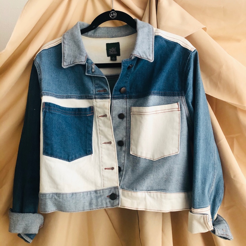 Adorable patchwork denim jacket